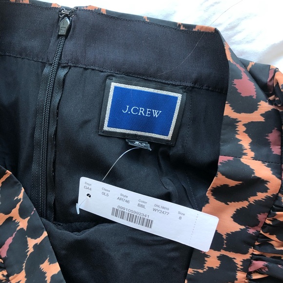 NWT J-Crew Ruffle maxi skirt in leopard - size 8 - Picture 8 of 9